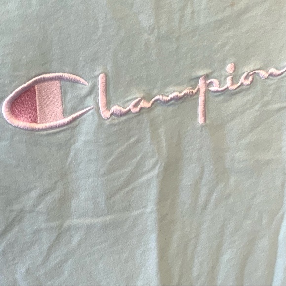Champion Junior/Girls Cropped T-Shirt Teal SZ (M) Embroidered lettering on front - Picture 3 of 4
